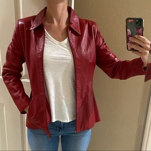 Red Leather Jacket Direct from Italy